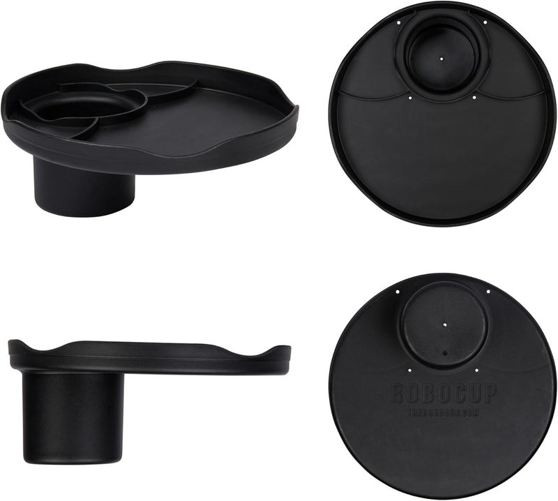 ROBOCUP Plate Accessory, in All 12 Colors, Conveniently Holds Your Food, Snacks, Drinks | Multi-Use Hands Free Project Work Station, Ruggedized Portable Design, Diameter of 8.5"/21.6 CM (Black) - Image 1